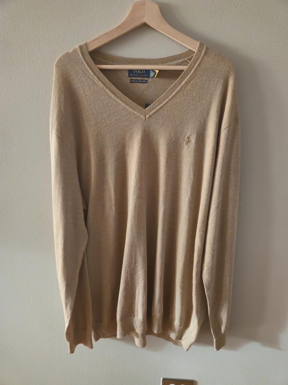 FLAWS Polo Ralph Lauren Men's Sweater V-Neck Washable Merino Wool